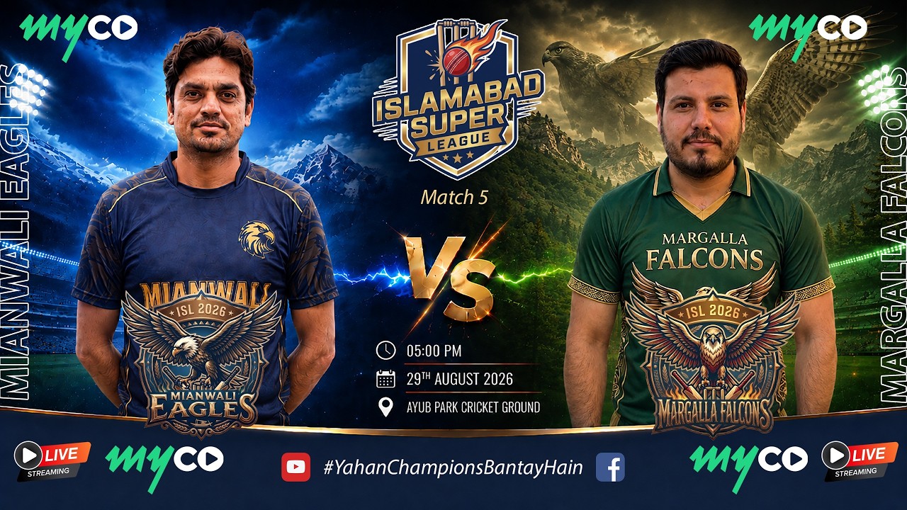 LIVE : Mianwali Eagles vs Margalla Falcons | Match 05 | Islamabad Super League 2026 | Crickslab