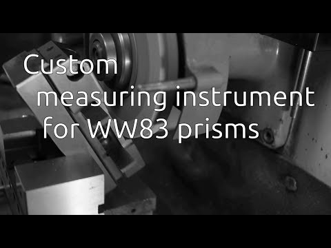 Custom gage for measuring a prism