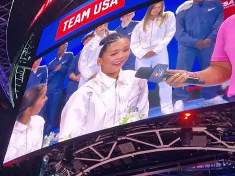 Interview - Suni Lee crying " A year ago, I didn't think this was possible" Olympic Trials 24