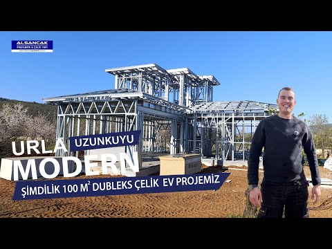  Urla Uzunkuyu 100 Metrekare dubleks 2+1 Modern Çelik Yapı Projemiz | Alsancak Prefabrik & Çelik Yapı