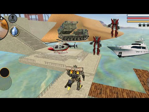 Vegas Crime Simulator (Transformer Fight on Seashore) Car Robot Fight on Seashore - Gameplay HD