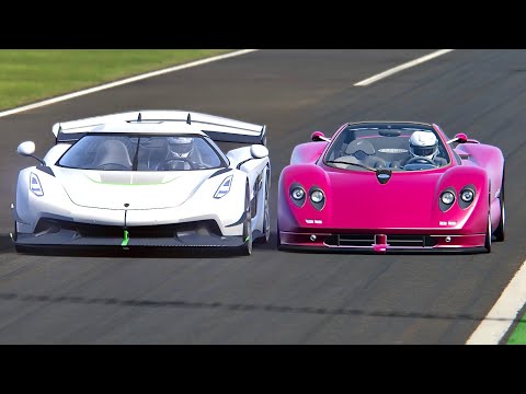 Koenigsegg Jesko vs Pagani Zonda C12 - Monza