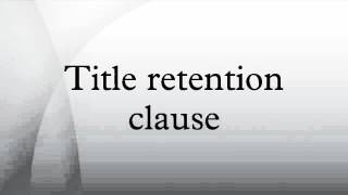 Title retention clause