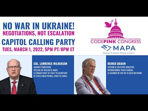 Lawrence Wilkerson and Reiner Braun: No War in Ukraine - Negotiations not Escalation
