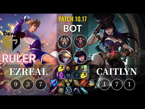 GEN Ruler Ezreal vs Caitlyn Bot - KR Patch 10.17