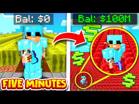 Get RICH in 5 MINUTES on Minecraft SKYBLOCK SERVER #9 with THIS!