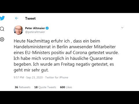 Minister Altmaier und Maas in Corona-Quarantäne