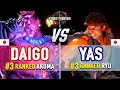 SF6 🔥 Daigo (#3 Ranked Akuma) vs YAS (#3 Ranked Ryu) 🔥 SF6 High Level Gameplay