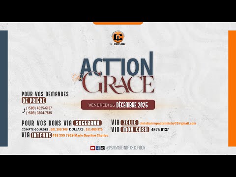 EN DIRECT | VEILLE DE NUIT D'ACTION DE GRÂCE - 26 DÉCEMBRE 2025 | Psalmiste Indrick Cupidon