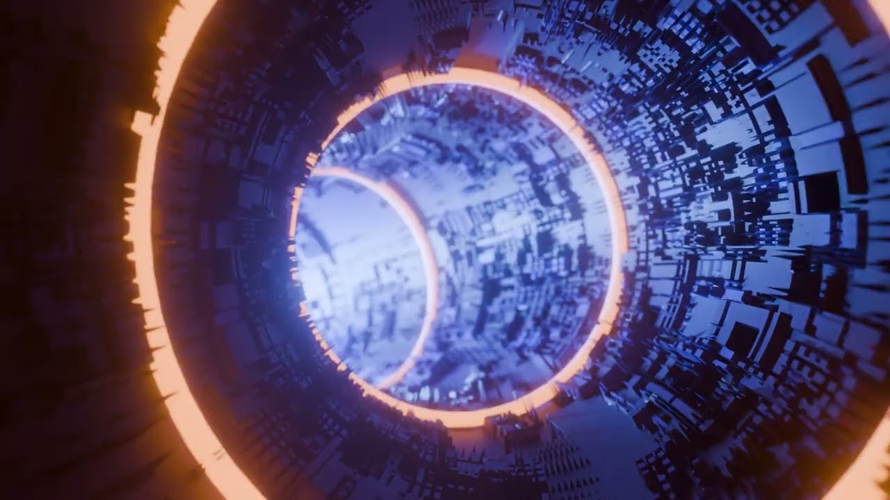 Sci-Fi Cyberpunk Circular Tunnel and Hyperloop Environment 3D Model