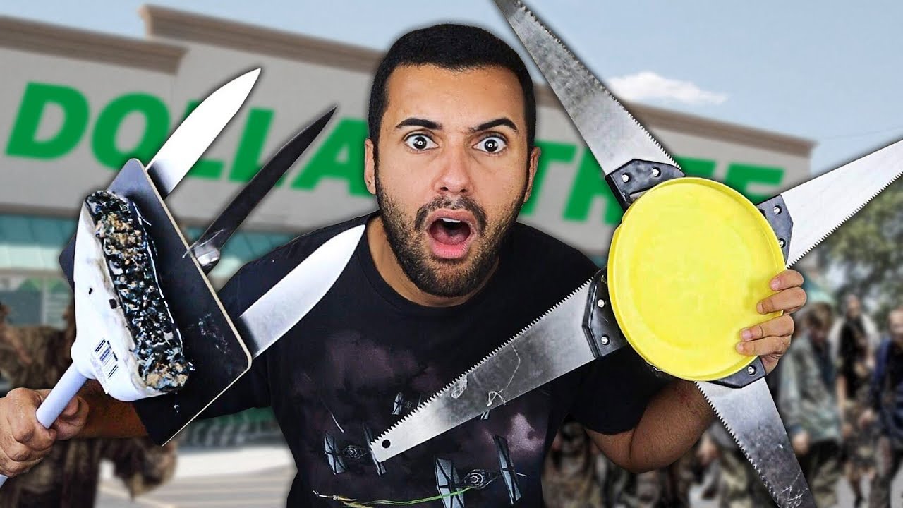 We Built DANGEROUS DIY Apocalypse Survival Weapons Using Only Things From DOLLAR TREE!!
