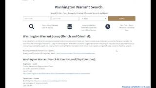 Washington Warrant Search (Active Arrest, Bench, Felony Lookup).