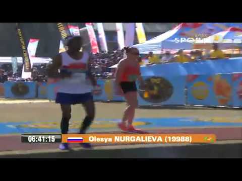 Olesya Nurgalieva chips in at No.4 in the women's race. #2015Comrades  #SABCNews