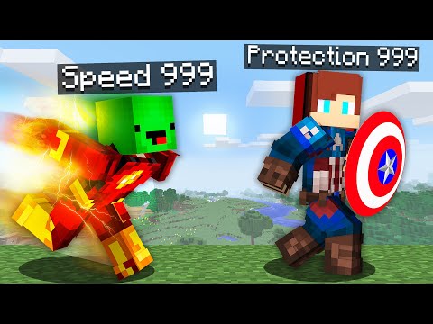 Maizen JJ & Mikey - OVERSPEED Speedrunner VS OVERPROTECT Hunter in Minecraft - Maizen
