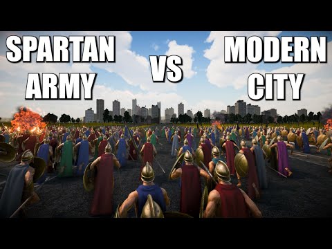 Spartan Army Vs Modern City - Ultimate Epic Battle Simulator 2