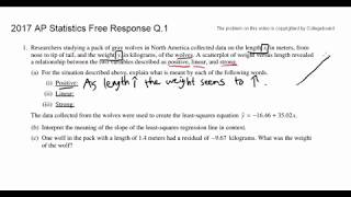 2017 AP Statistics Free Response Question 1