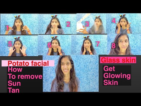 How to get glass skin like glow at home|| remove sun tan ||homemade facial with potato juice || Video