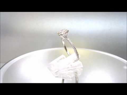 14K WHITE GOLD ROUND CUT DIAMOND ENGAGEMENT RING PRONG SET 1.30CTW - KNR INC - 307.1