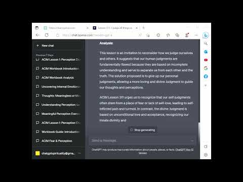 ChatGPT Spirituality ACIM Lesson 311 - I judge all things as I would have them be