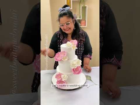 Make a wedding cake with me! 🌸  #weddingcake #weddingcakeideas