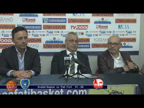Lega2 Play Out gara5 Scafati Basket vs Pall  Forlì 91 - 86 Coach Perdichizzi e Patron Longobardi