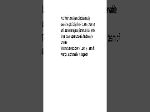 What is CfA2 Great Wall?