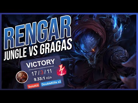 RENGAR vs Gragas (Jungle) | 17/3/11, Legendary, Who is the best Jungle ?(League of Legends)