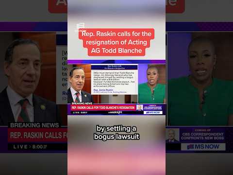 Rep. Raskin calls for the resignation of Acting AG Todd Blanche