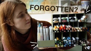 The FORGOTTEN art supplies - Sketching acorns and leaves with markers