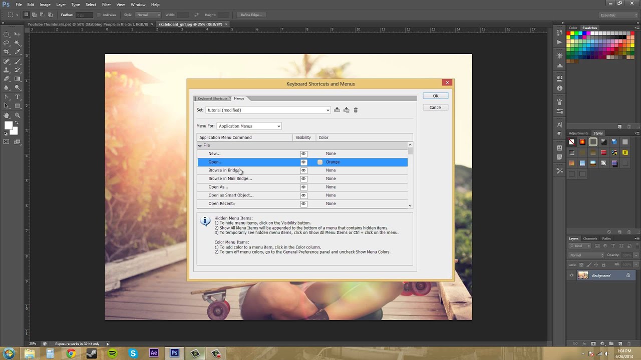 Modifying the brightness Interface in Photoshop CS6 - video 2