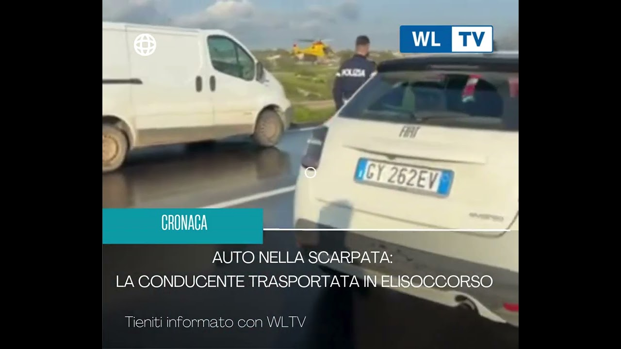 Auto nella scarpata: la conducente trasportata in Elisoccorso