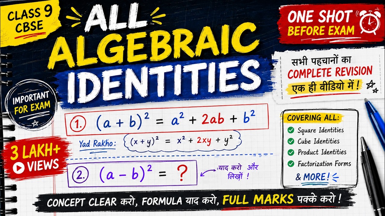 All Algebraic Identities Of CLASS 9 MATHS CHAPTER 2 POLYNOMIALS | CBSE Board 2021 |  Maths By Shweta