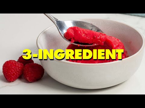 Easy Fruit Sorbet - 3 Ingredient Raspberry Sorbet Recipe!