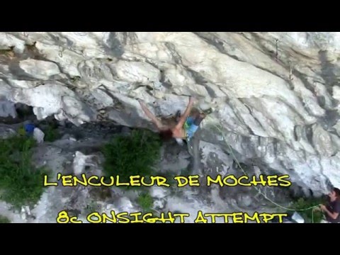 Adam Ondra climbing in La Ramirole, Verdon