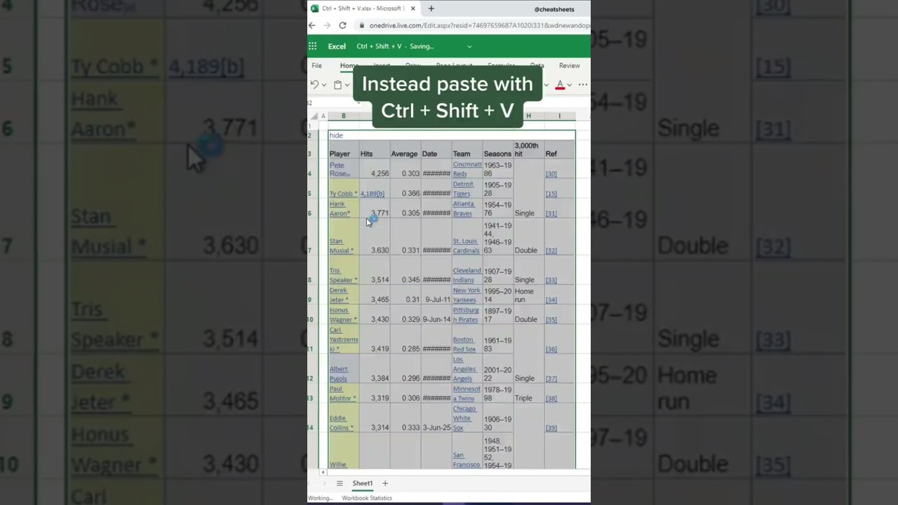 What does Ctrl + Shift + V do in Excel? #shorts