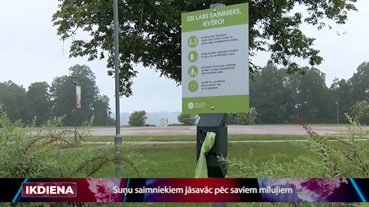 Siguldas pilsētvidē izvietotas kastītes ar maisiņiem suņu ekskrementiem