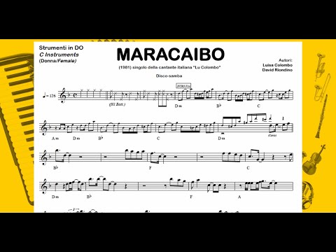 MARACAIBO (L.Colombo)(Female) disco-samba: Playalong Backing Track Sheet Music C B♭ E♭ Lyrics