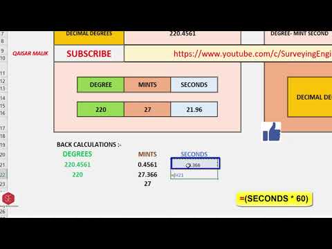 Decimal Degrees to DMS Formula -  Converting Degrees Minutes and Seconds to Decimal - Trigonometry