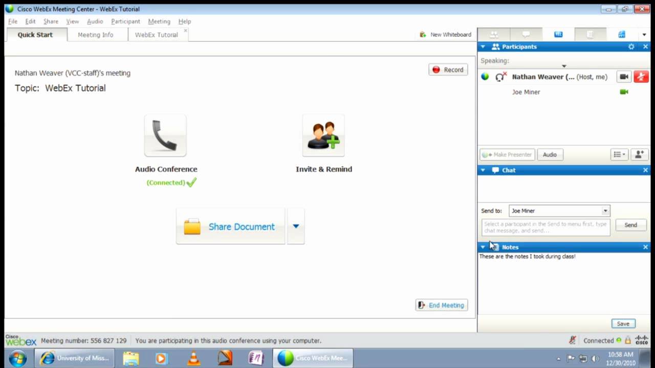 WebEx Tutorial 3 - Basic Features of WebEx