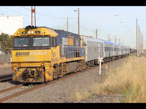 Aussie Passenger Trains: NR16 leads 6MA8 'The Overland' towards Adelaide - Brooklyn, VIC 22/01/2021