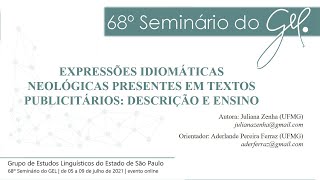 EXPRESSÕES IDIOMÁTICAS NEOLÓGICAS PRESENTES EM TEXTOS PUBLICITÁRIOS: DESCRIÇÃO E ENSINO