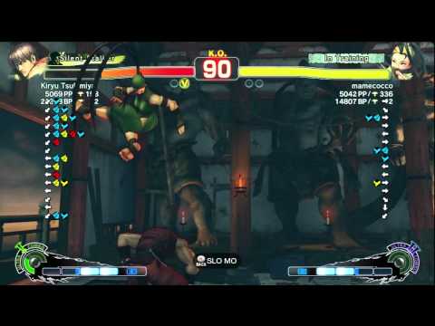 Kiryu Tsukimiya (Guy) vs. Kazuma (Ryu), Mamecocco (Ibuki), Benimaru (Bison) - SSFIV AE 2012 Matches