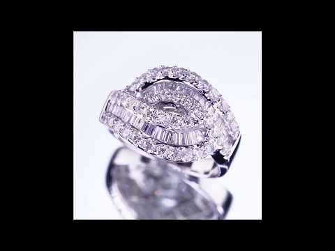 1.64 Carats Diamond Knot Band in 14k White Gold Size 7