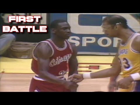 1984 Rookie Michael Jordan First Game vs Magic Johnson & Kareem Abdul-Jabbar