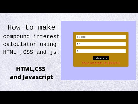 Compound Interest Calculator Using Htmlcss And Javascript Free Source Code