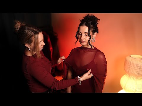 ASMR Soft Spoken Holiday Style Consultation ✨ Outfit Adjustments + Intuitive Hair Styling For Sleep