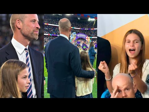 Prince William and Princess Charlotte Celebrated with the Lionesses after their triumph over Spain