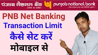 punjab national bank set limits online | payment limit kaise set kare | pnb transaction limit