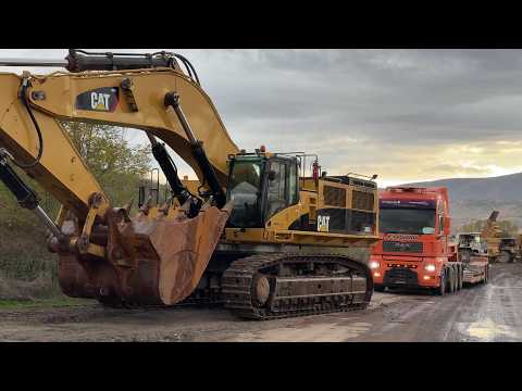 Heavy Haul 4K | Transporting 3 Giant Excavators: Cat 385C & 2 Liebherr 974 - Sotiriadis/Labrianidis