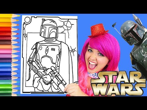 Coloring Boba Fett Star Wars Coloring Book Page Prismacolor Colored Pencil | KiMMi THE CLOWN Video